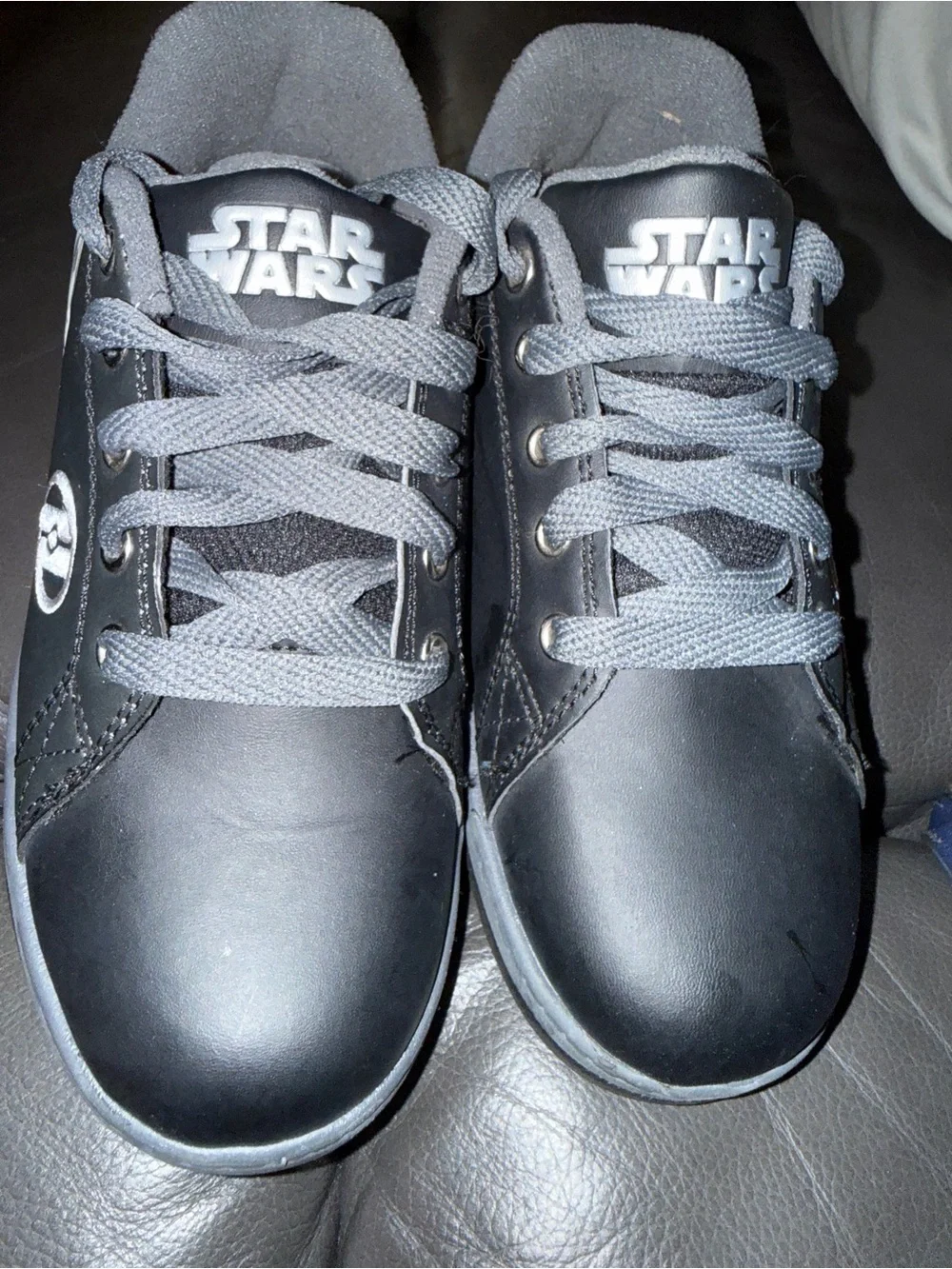 Star Wars Kids Black Sneakers with Gray Laces size Yth 4